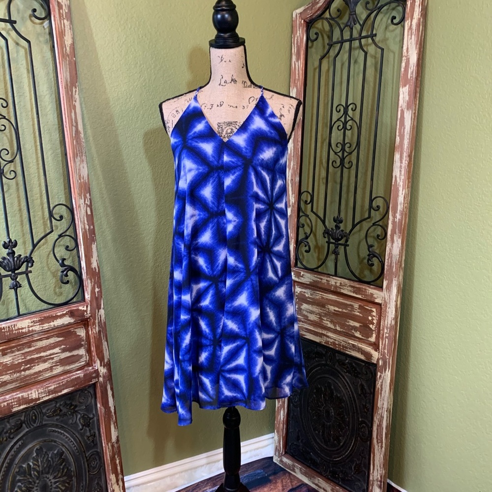 Calvin Klein Royal Blue/White print Dress